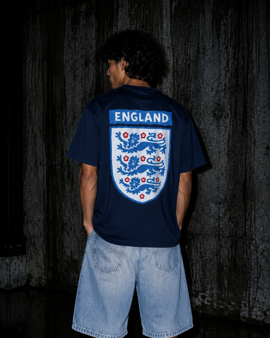 England Badge Drawing 2026 Navy T-Shirt